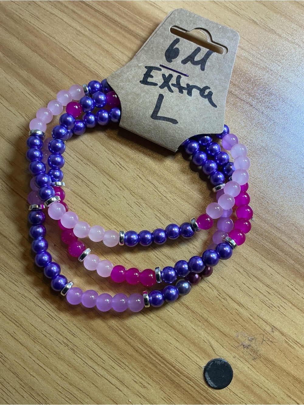Purple & Pink Beaded Stackable Bracelet Set - Women Jewelry